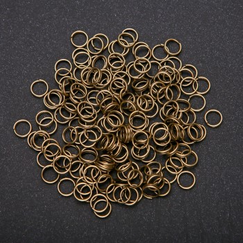 Crimp / Jump ring, 7mm diameter, pack 20 g, bronze colour