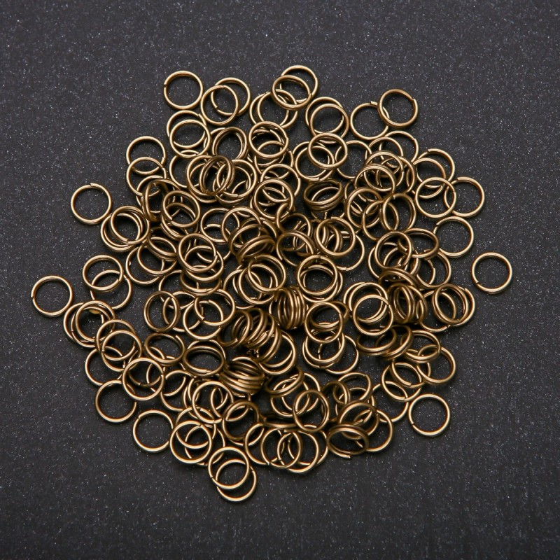 Crimp / Jump ring, 7mm diameter, pack 20 g, bronze colour