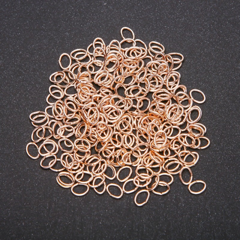 Jewellery Findings Oval Jump Rings, diameter 5x7mm, pack 20 grams, gold colour
