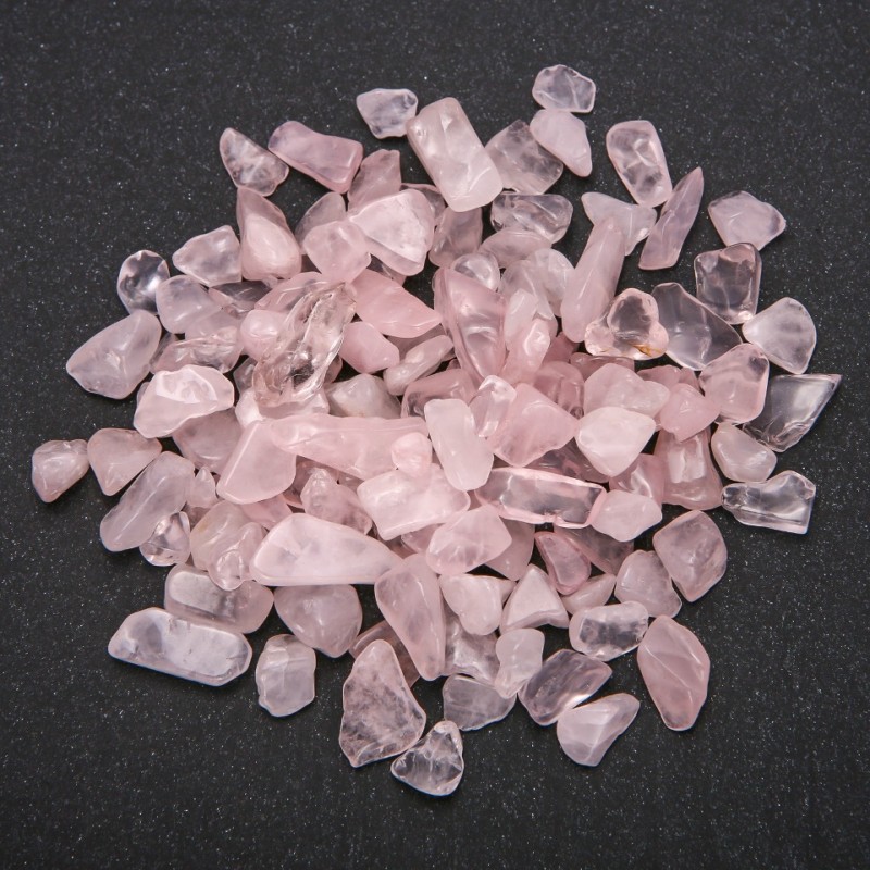 Stone Chip Findings Without Hole, Rose Quartz, d 4x5-7x17mm+-, 100g