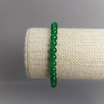 Chrysoprase Natural Stone Smooth Bead Bracelet, diameter 6mm+-, on elastic, circumference 18cm