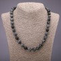 Natural Stone Necklace Snow Obsidian Apache Tears Smooth Bead, diameter 10(±)mm, length 50cm