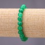 Synthetic Chrysoprase Bracelet, smooth round bead, diameter 8 (+-) mm on elastic, circumference 18cm
