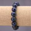 Lazurite Natural Stone Bracelet, smooth round bead, diameter 12 (+-) mm on elastic, length 18cm