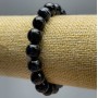 Bracelet of natural agate with smooth round beads, diameter 10(±)mm on elastic cord, wrist circumference 18cm