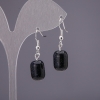 Aventurine "Blue Sand Cairo Night" Barrel Earrings, 10x15mm Diameter