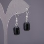 Aventurine "Blue Sand Cairo Night" Barrel Earrings, 10x15mm Diameter