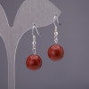 Red Jasper (Imitation) Earrings, Smooth Round 12mm