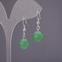 Jade Earrings, Smooth Ball, 12mm Diameter