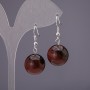 Bull's Eye Earrings, smooth round bead, diameter 16mm