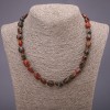Red Jasper Natural Stone Necklace, tumbled, diameter 9x12(+-)mm, length 48cm