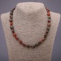 Red Jasper Natural Stone Necklace, tumbled, diameter 9x12(+-)mm, length 48cm