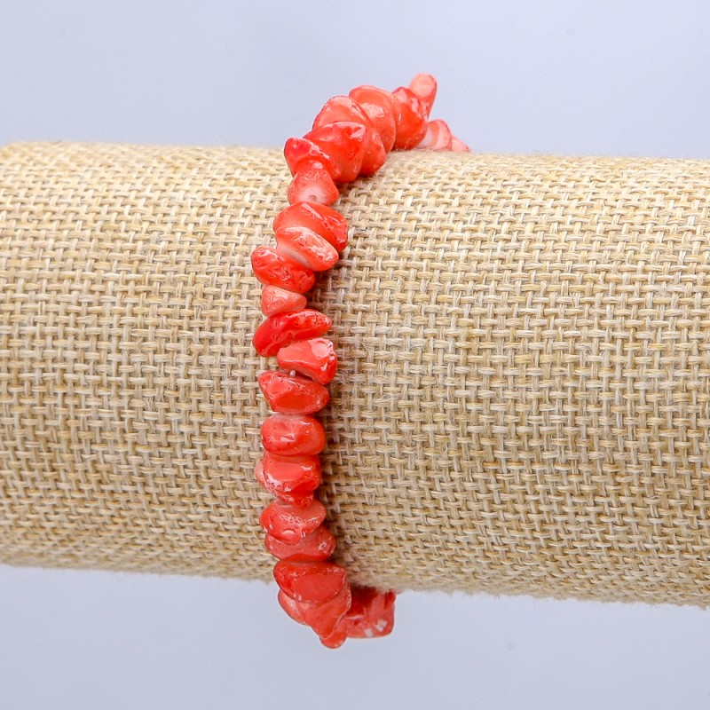 Tinted Mother-of-Pearl Chip Bracelet on Elastic, 7(+/-)mm, 18cm Length
