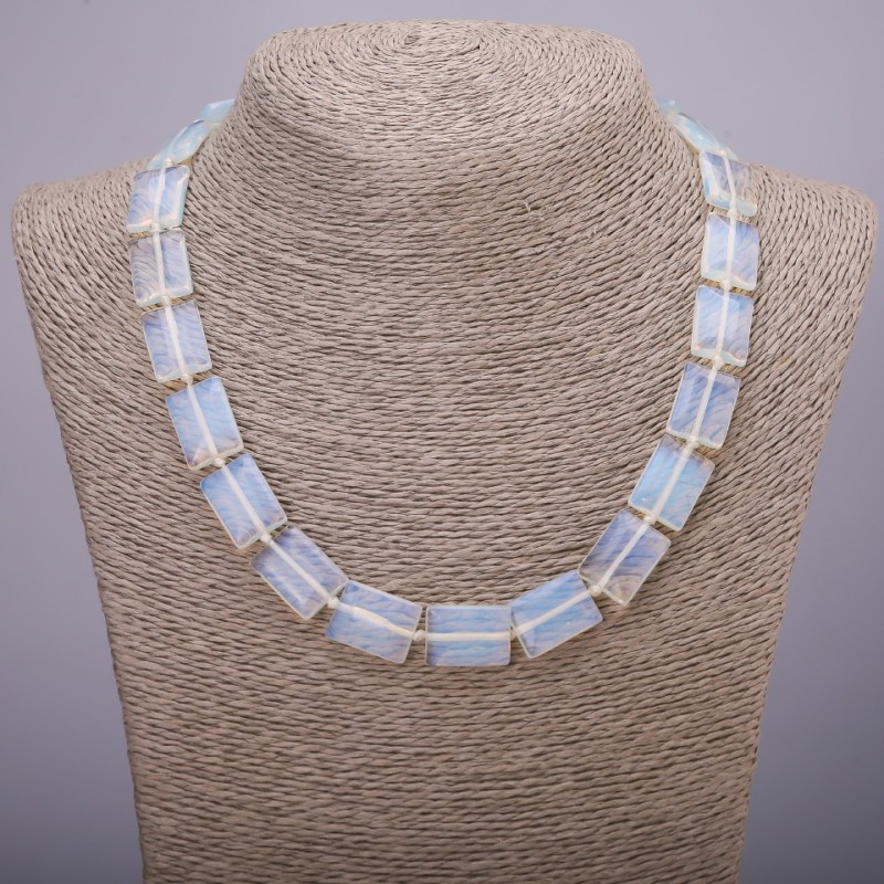 Moonstone Necklace, Rectangle, 13x18(+/-)mm, 45cm Length