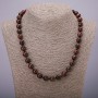 Bull's Eye Natural Stone Necklace, Faceted Ball, 10(+/-)mm Diameter, 48cm Length