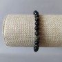 Natural Gold Obsidian Bracelet on Elastic, Smooth Bead 6.5mm, Length 18cm