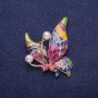 Sale! Butterfly Brooch Enamel with Pearls, Golden Metal 44×44mm