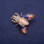 Sale! Butterfly Brooch with Enamel and Rhinestones, Gold-Tone Metal 35x35mm
