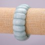 Elastic Bracelet Aquamarine Link, Diameter 12x25(+-)mm, Length 18cm