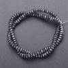 Natural Hematite Stone Beads on Strand, Faceted Rondelle, Diameter 3x6mm, Length 38cm