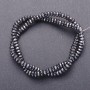 Natural Hematite Stone Beads on Strand, Faceted Rondelle, Diameter 3x6mm, Length 38cm