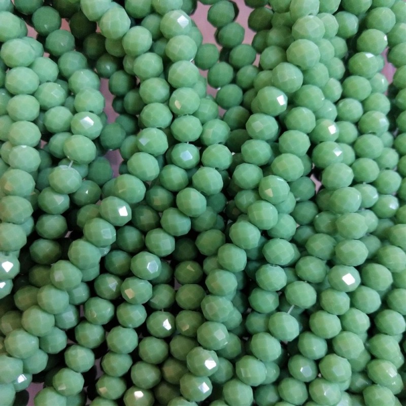 Czech Crystal Beads on Strand, Diameter 6mm Matte "Green Pea"