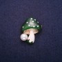 Sale! "Mushroom" Brooch with Green Cap 22x28mm, "Gold" Metal Colour