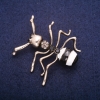 Sale! Ant Brooch, Enamel with Crystals, Gold-Tone Metal 44x45mm