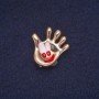 Palm Brooch, Enamel, Gold-Tone Metal 24x25mm