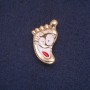 Foot Brooch, Enamel, Gold-Tone Metal 18x29mm