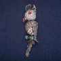 Sale! "Cockatoo Parrot" Brooch, 7x1.5cm Grey Metal