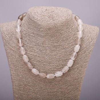 Natural Crystal Necklace, barrel beads, diameter 15x10(+-)mm, length 45cm