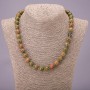 Heliotrope Necklace, Faceted Bead, Diameter 10(+-)mm, Length 45cm+