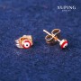 Xuping Stud Earrings Red Eye 4mm 18K Gold Plated