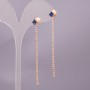 Xuping Earrings with Blue Stone 6x65mm, 18K Gold Plated