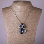 Chain Pendant Mushroom with Blue and White Crystals, diameter 39x50mm, length 75cm