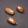 Heliotrope Jasper Stone Pendant 38x18(+/-)mm