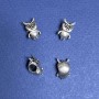 Pandora-style Owl Bead Finding, diameter 5mm, pack of 8pcs