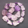 Unpolished Amethyst Beads on Thread, Nugget Shape, 20×26mm ±, 42cm length ±