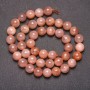 Selenite Natural Stone Smooth Round Beads, Diameter 9(+/-)mm, Length 38cm