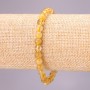 Natural Rutilated Quartz Stone Bracelet on Elastic, Smooth Round Beads, Diameter 6(+/-)mm, Length 18cm