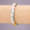 Natural Morganite Stone Bracelet, Tumbled, Stretch, Diameter 8x10(+/-)mm, Circumference 18cm