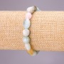 Natural Morganite Stone Bracelet, Tumbled, Stretch, Diameter 8x10(+/-)mm, Circumference 18cm