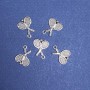 Jewellery Findings Pendant Tennis Rackets, silver colour metal, 20mm, pack 20g +/- 18pcs