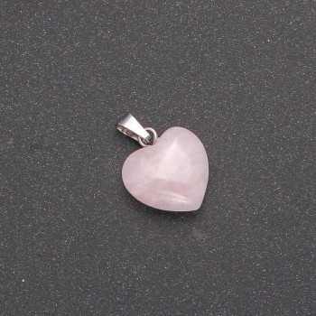Rose Quartz Heart Pendant 15x15x23mm