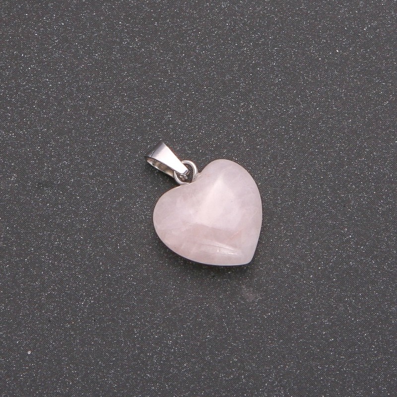 Rose Quartz Heart Pendant 15x15x23mm