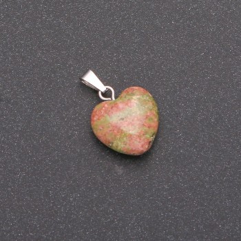 Heart Pendant Heliotrope Jasper 14x14x23mm