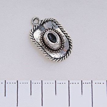 Findings Pendant Hat, silver colour, 22x13mm, pack 20g +/- 11 pcs