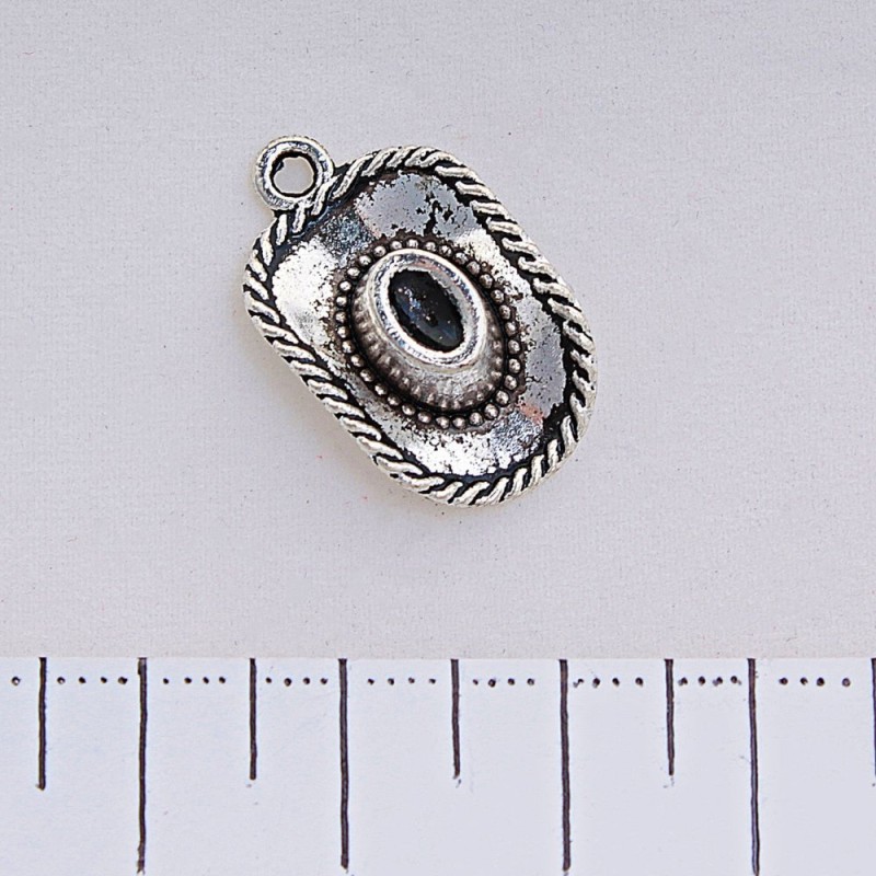 Findings Pendant Hat, silver colour, 22x13mm, pack 20g +/- 11 pcs