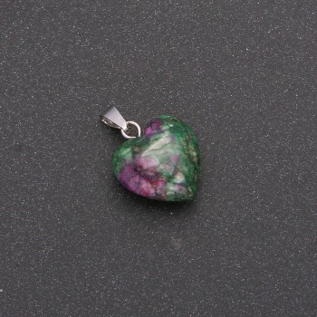 Zoisite Heart Pendant, 14x14x23mm +